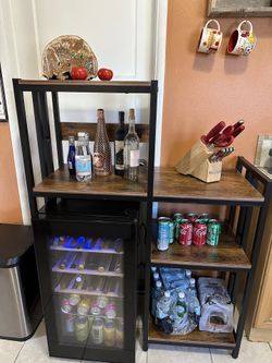 Mini Fridge Cabinet with Storage