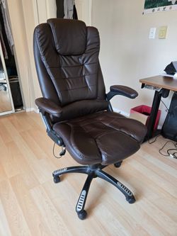 Brown Massaging office chair