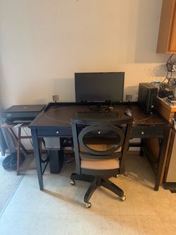 Computer Desk & Rolling Office Chair – $40 OBO