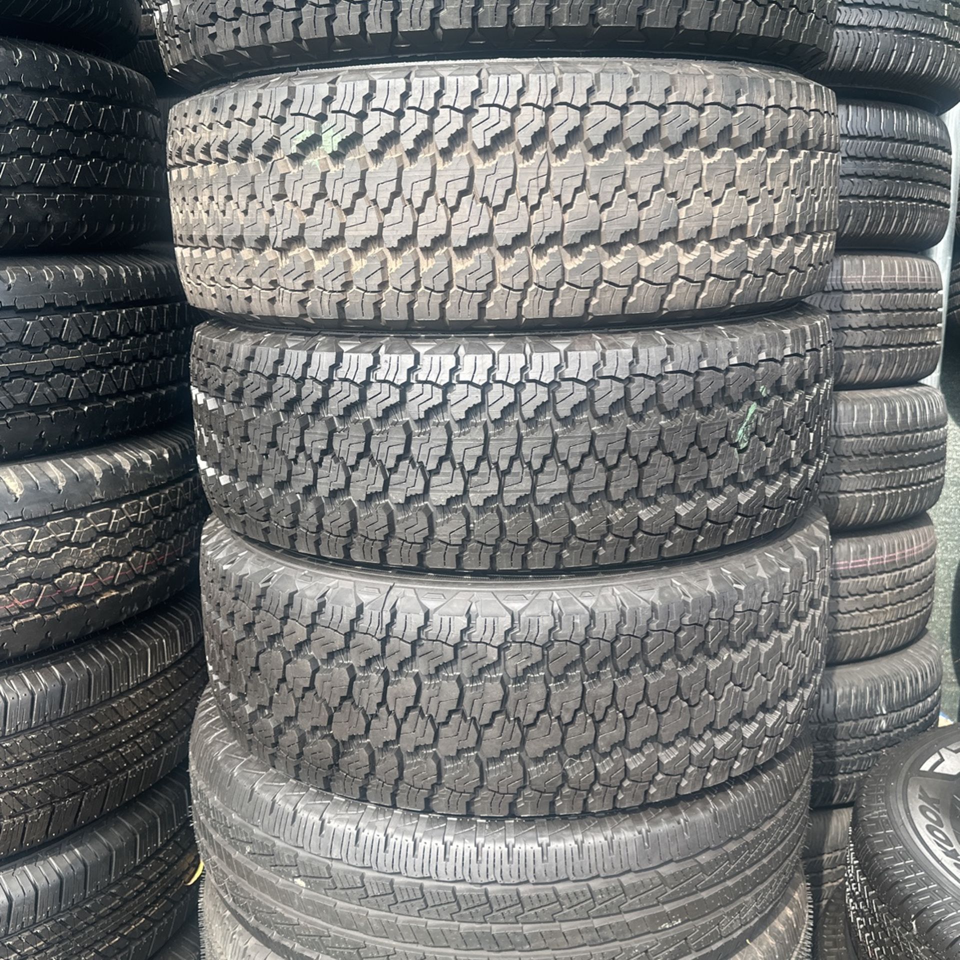 LT 265/70/17 GOODYEAR WRANGLER SEMI NEW 95%TREAD LIFE $380. 205/65/15, 245/75/16, 265/70/16, 225/65/17, 235/75/15,