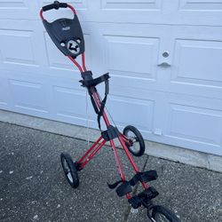 Bag Boy Express 120 3-Wheel Golf Push Cart – Red/Black