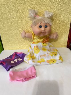 Cabbage Patch Kids Babies Blonde Blue Eyes Doll With Sleeper Yellow Duck Sleeper Pajama