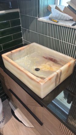 Marble Onyx Vessel Sink 18 x 14 x5