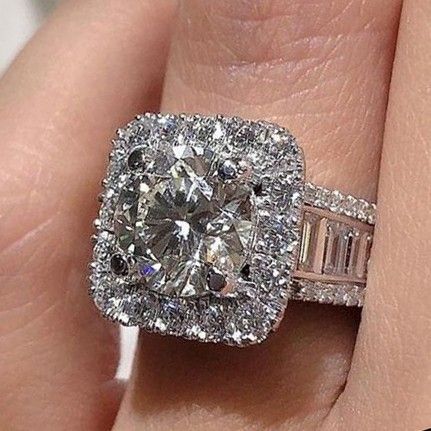 "Gorgeous Super Large Round Square Zircon Engagement Rings for Women, L247
 
  