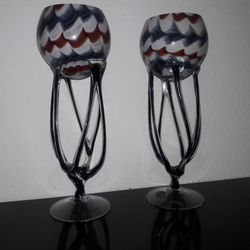 Glass candle holder