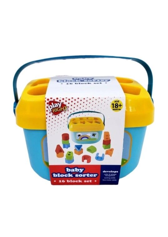 Play Right Baby Block Sorter 16 Block Set Toy New 