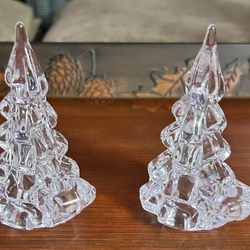 Clear Glass Christmas Tree Candle Holders