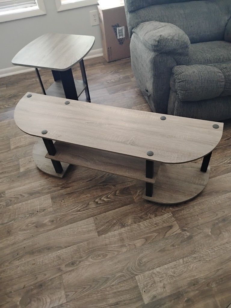 Entertainment Console With Side Table