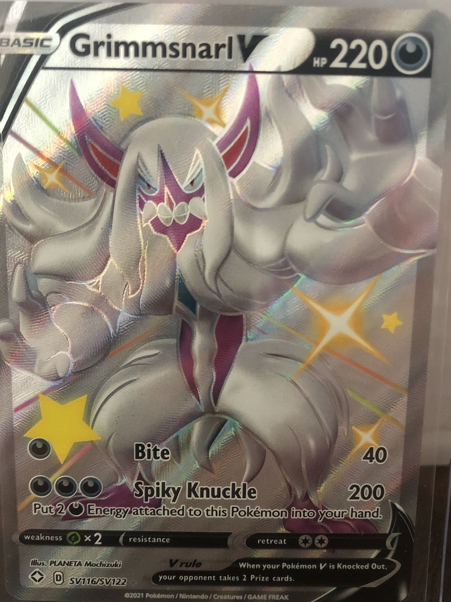 Shiny Grimmsnarl V Full Art Holo Rare Pokemon TCG Shining Fates SV116/SV122 NM