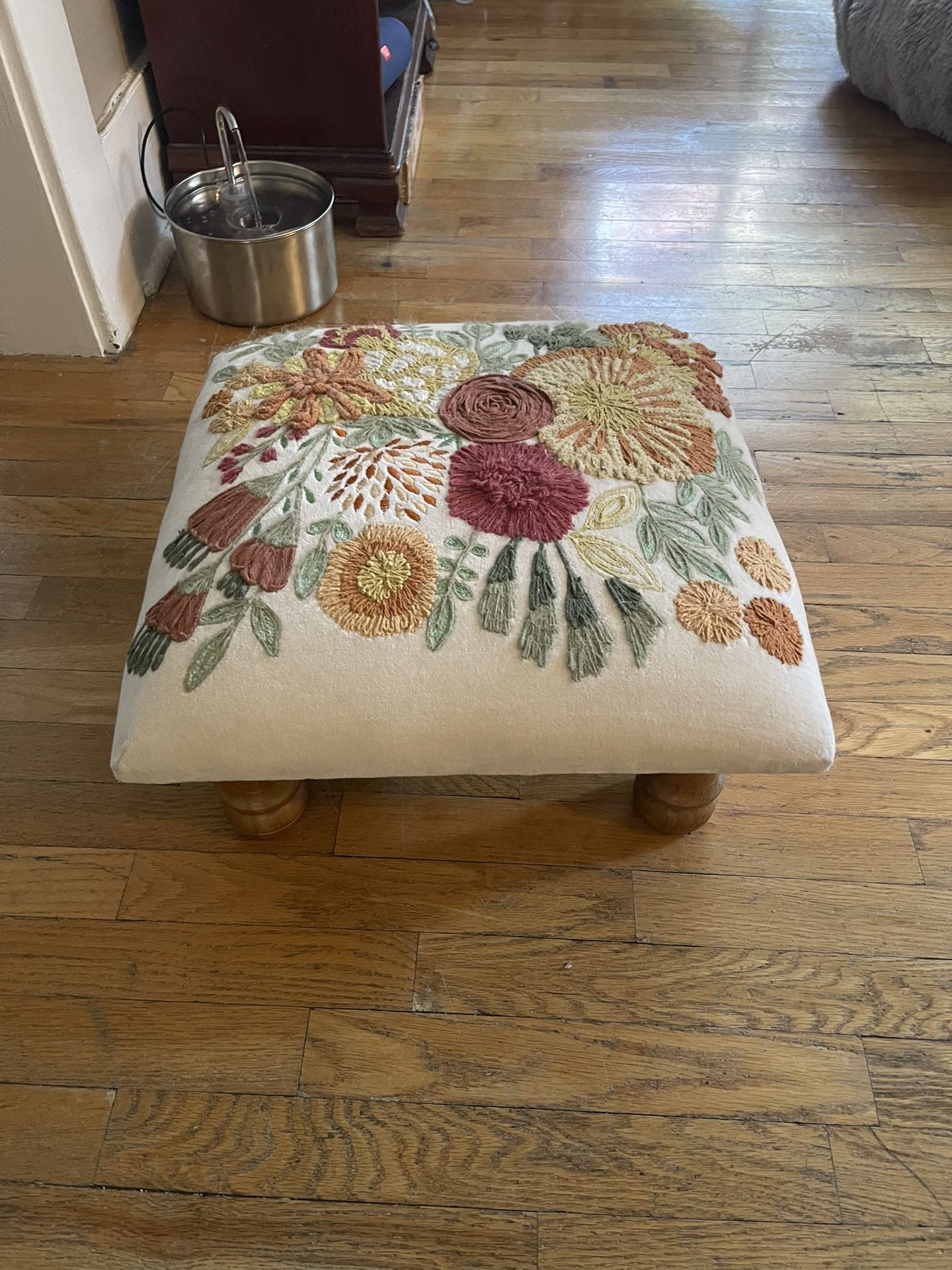 embroidered stool