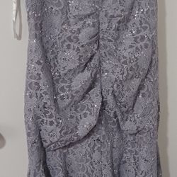 Grey Lace Formal Mermaid Dress