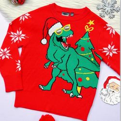 T Rex Christmas Sweater 