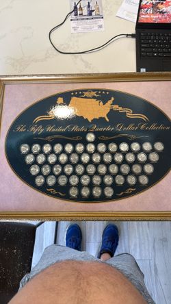 Fifty US Quarters Display