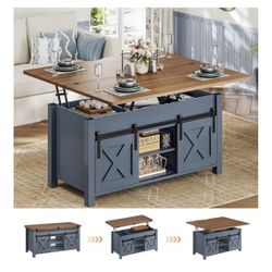 Lift Table - Coffee Table Grey blue 