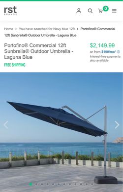 Nice patio umbrella 12ft with wheels navy blue
