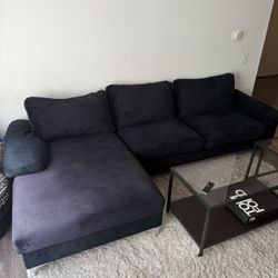 Black Suede Couch
