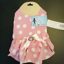 XS Dog Pink Dog Dress With Bow