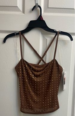 Brand new Juniors brown and black rhinestones camis sizes S & M $6.00 each