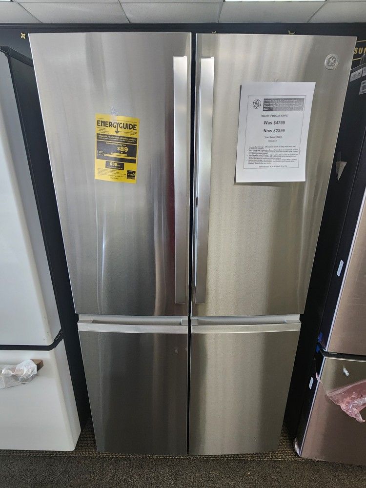 Profile 22.9 cu.ft.Counter-Depth Quad-Door Refrigerator with Dual Dispense Autofil Pitcher and Door Door
