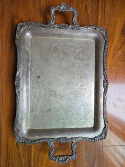 Vintage 24.5" x 14.5"  silver plated butler tray