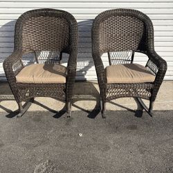 Two Wicker Rocking Chairs