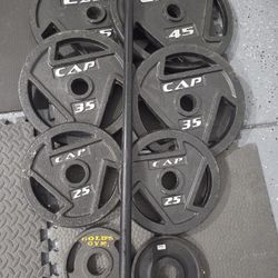 Olympic Size Weight Plates Weightlift Excercise Workout Bench Press Curl 2inch Hole Plates