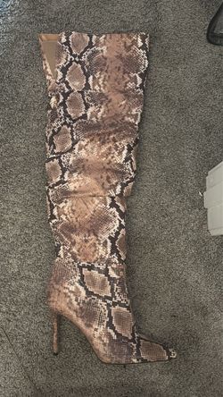 Snake Skin Upper Knee Heel