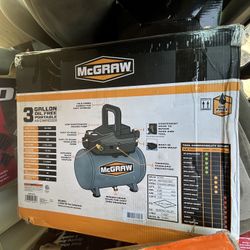 3 Gallon 1/3 HP 110 PSI Oil-Free Hotdog Air Compressor