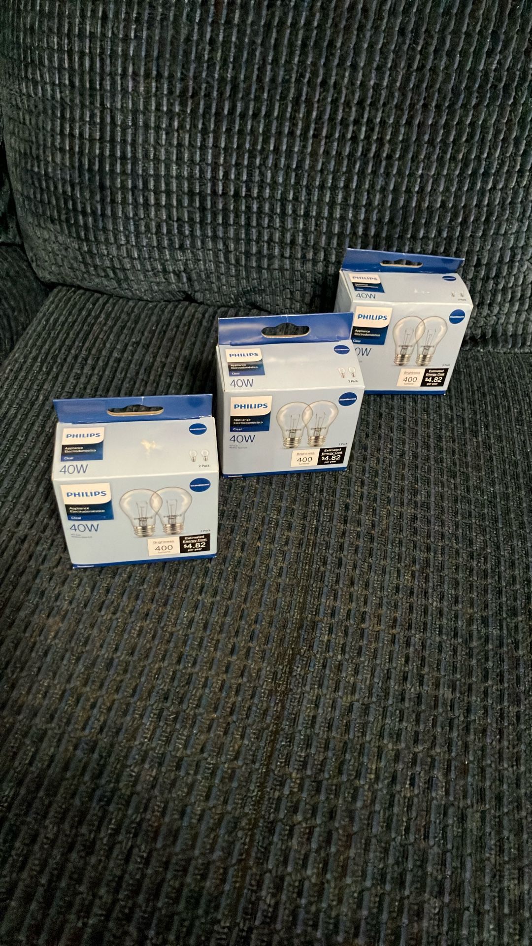 3 Boxes Of Philips Appliance 2 Pack Light Bulbs