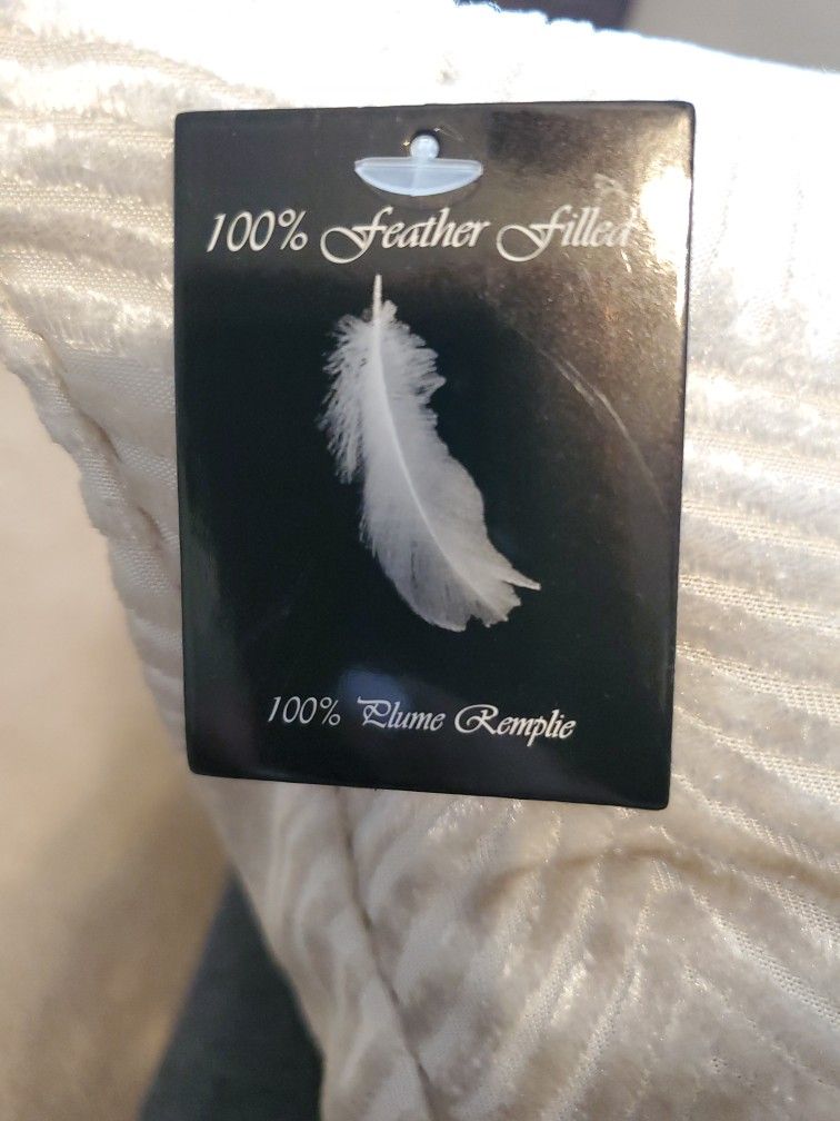 🔥🆕️ Off White/Cream 14 X 20 Feather Filled Throw Pillow