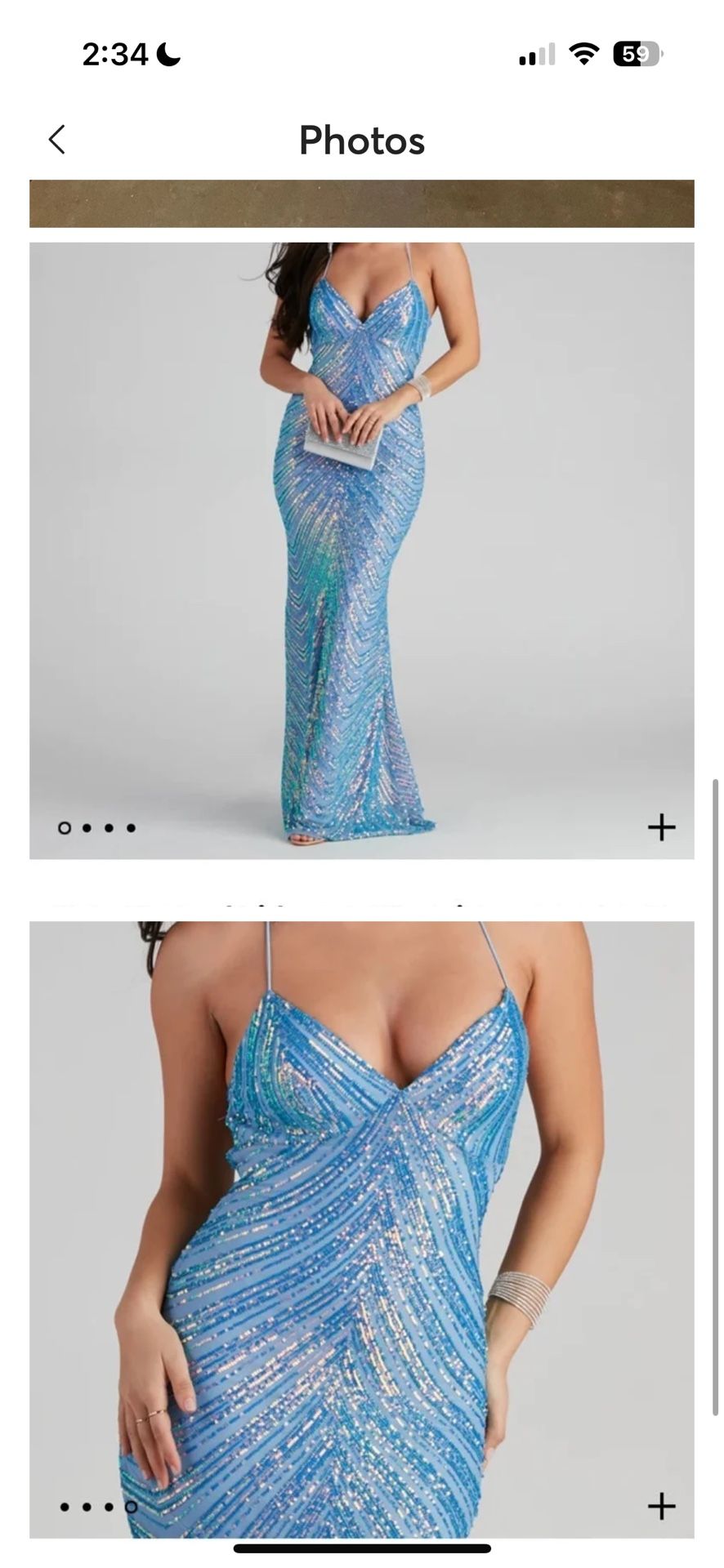 Blue Sequence Windsor Long Dress