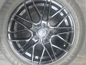 Four Used 17" Gloss Black Alloy Wheels with Tires