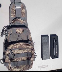 Camo Bag and Tactical Pen