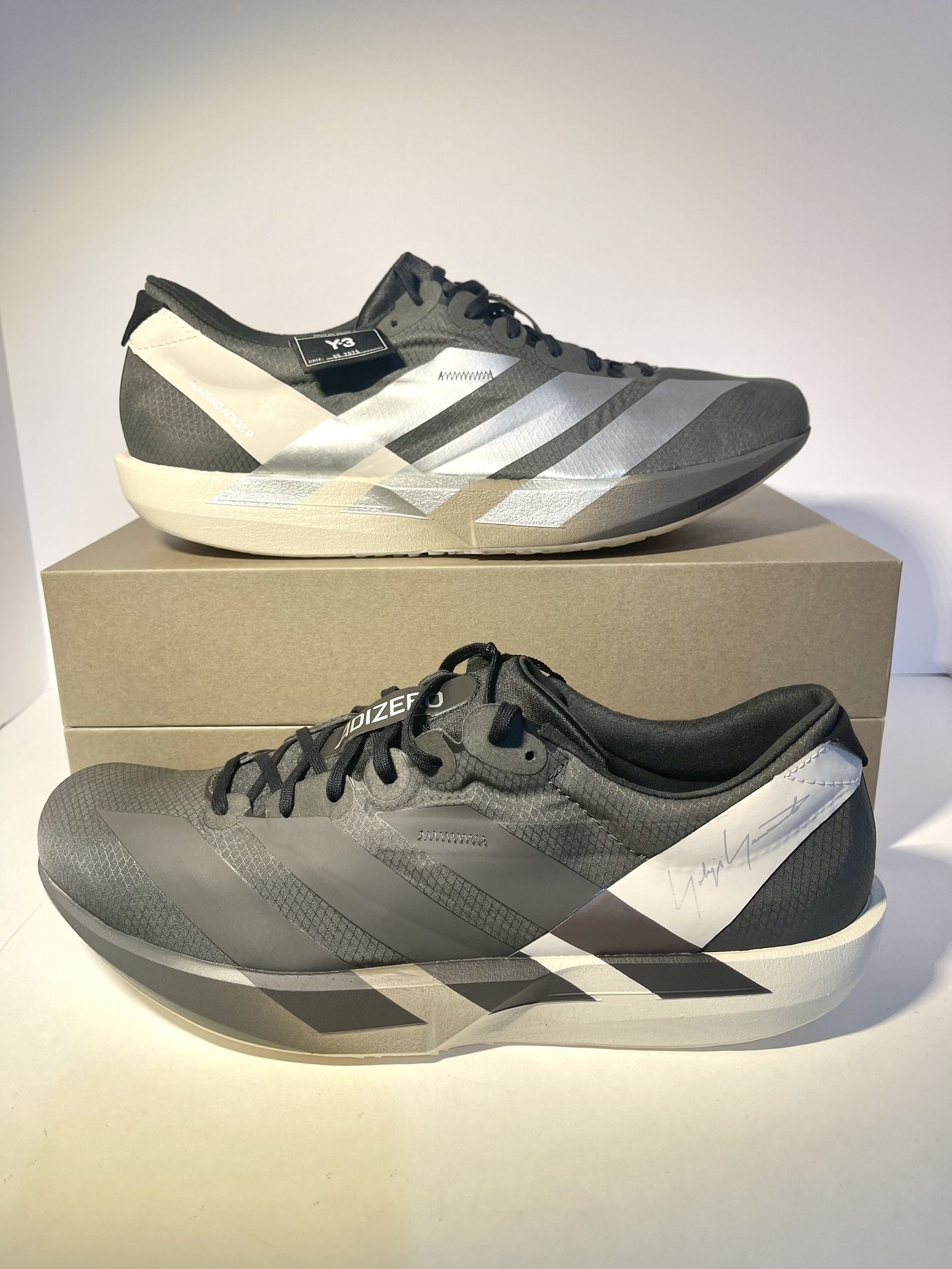 Adidas Y-3 Adizero Adios 9 Cinder Black Alumina Trainers x Yohji Yamamoto   SIZES 9   9.5   10   10.5   12 AVAILABLE
