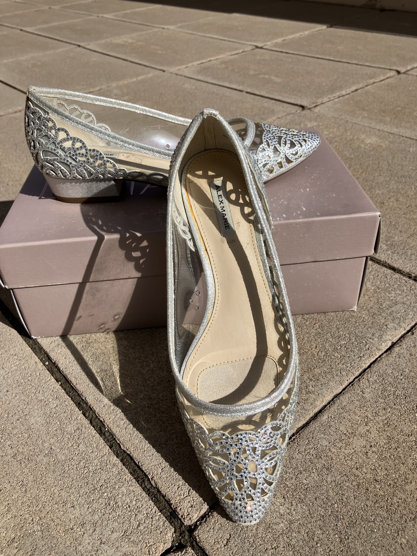 Alex Marie Rhinestone Low Block Heel Shoe