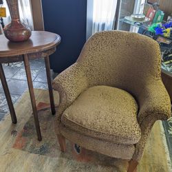 Gorgeous CLEAN Gold Accent chair With beautiful tall 3 Legged Side table, Both from Broadmoor Neighborhood Co Springs