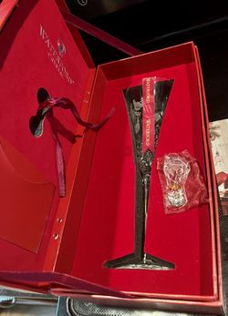 Waterford 12 Days Of Xmas Crystal flute glass Two Turtle