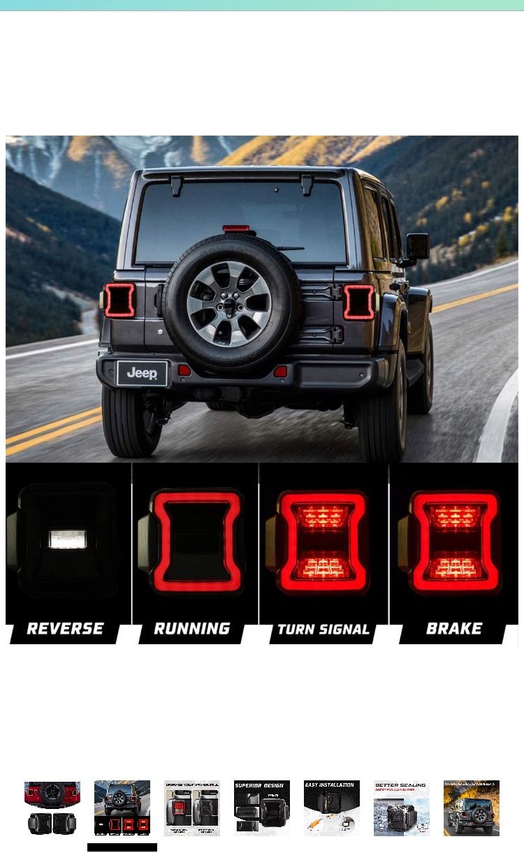 Led Taillights Dark Smoke Lens Rubicon Style