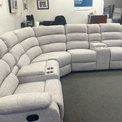 New Fabric Recliner Sectional Couch / Free Delivery 