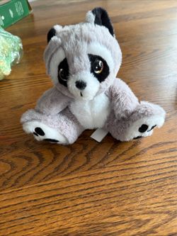 Linzy Raccoon Plush Stuffed Animal Big Colored Eyes 8”