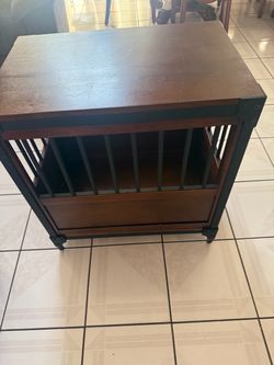 Wood and Metal Dog Crate End Table l 27” w 19 “ H25”