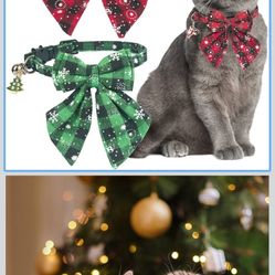 Cat/Dog Christmas Bow Collar