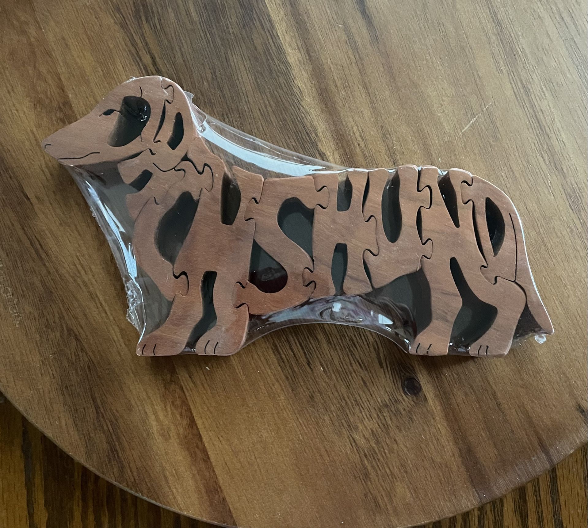 **NIP** Dachshund - Short Haired Dog - Amish Wood Toy Puzzle - Dogs 