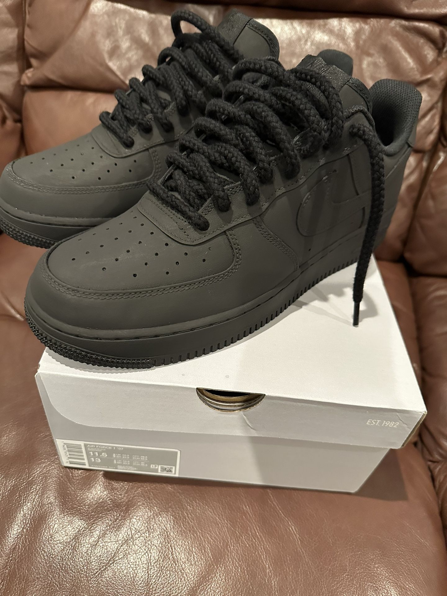 Nike Custom Matte Black AF1 Men’s Sz 11.5