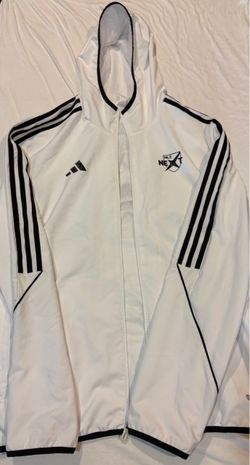 MLS Next Men’s Medium Full Zip Lined White Hooded Windbreaker