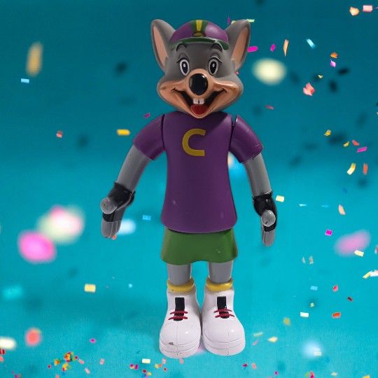 Chuck E. Cheese 7.5” Avenger Figure Poseable Purple Outfit Skater Rollerblader