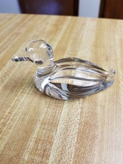 Vintage 24 Lead Crystal Duck Collectible Paperweight Germany