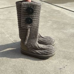 Classic UGG AUSTRALIA Knit Cardy Boots 5649 Grey Toddler 9