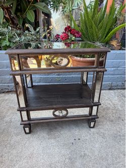 Antique wood mirror with Two Drawers