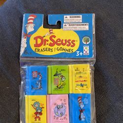 6 New Mini Dr Seuss Erasers 